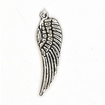 Metallanhänger Flügel altplatin 28x9 mm