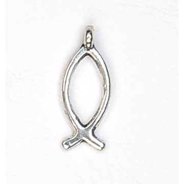 Metallanhänger Fisch platin 17x8 mm