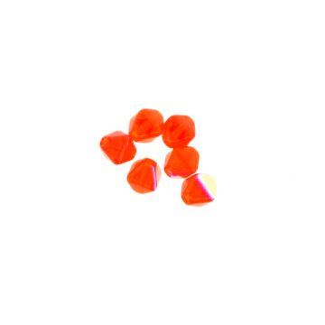 Glasperle Pyramide orange AB 6 mm Lochgröße 0,8 mm