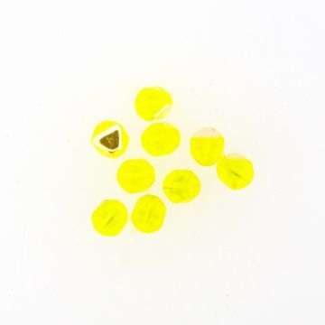 Glasperle Pyramide gelb AB 6 mm Lochgröße 0,8 mm