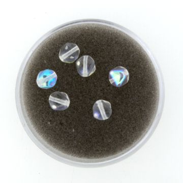 Glasperle Pyramide kristall AB 6 mm Lochgröße 0,8 mm