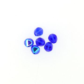 Glasperle Pyramide dunkelblau AB 6 mm Lochgröße 0,8 mm