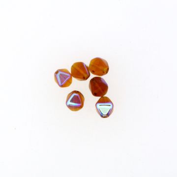 Glasperle Pyramide rauchtopas AB 6 mm Lochgröße 0,8 mm