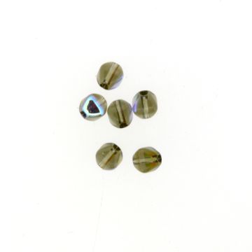 Glasperle Pyramide rauchgrau AB 6 mm Lochgröße 0,8 mm