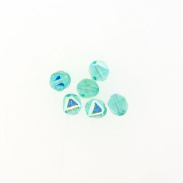 Glasperle Pyramide mintgrün AB 6 mm Lochgröße 0,8 mm