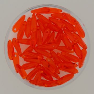 Glastropfen orange 11x3 mm Lochgröße 0,8 mm