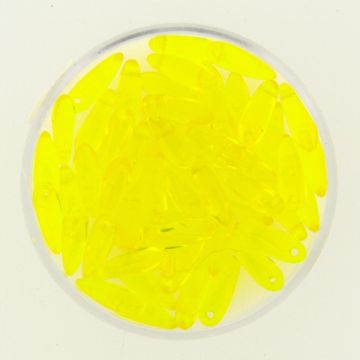 Glastropfen gelb 11x3 mm Lochgröße 0,8 mm
