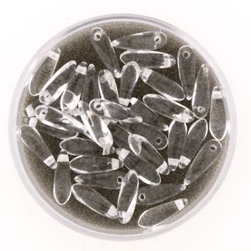 Glastropfen kristall 11x3 mm Lochgröße 0,8 mm