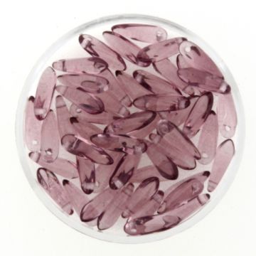 Glastropfen amethyst 11x3 mm Lochgröße 0,8 mm