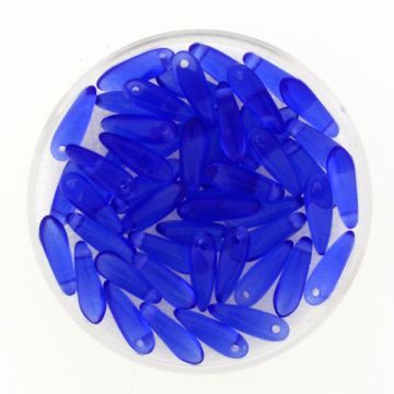 Glastropfen dunkelblau 11x3 mm Lochgröße 0,8 mm