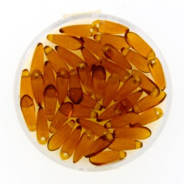Glastropfen rauchtopas 11x3 mm Lochgröße 0,8 mm