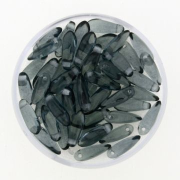 Glastropfen montanblau 11x3 mm Lochgröße 0,8 mm