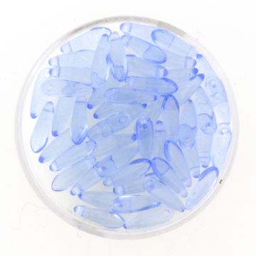 Glastropfen hellblau 11x3 mm Lochgröße 0,8 mm