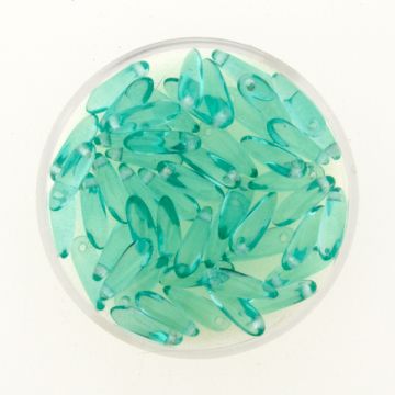 Glastropfen mintgrün 11x3 mm Lochgröße 0,8 mm