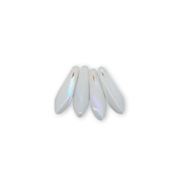 Dagger Beads sattweiß AB 16x5 mm Lochgröße 0,8 mm