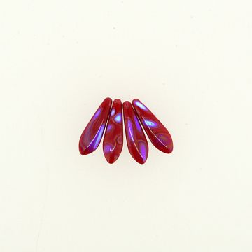Dagger Beads rot AB 16x5 mm Lochgröße 0,8 mm