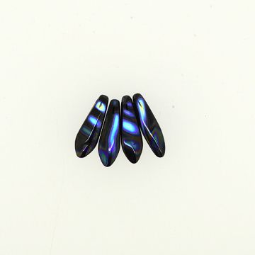 Dagger Beads schwarz AB 16x5 mm Lochgröße 0,8 mm