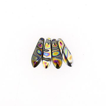 Dagger Beads grau bunt 16x5 mm Lochgröße 0,8 mm