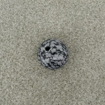 Halb-Edelstein rund Snowflake Obsidian 10 mm Lochgröße 1,2 mm rund
