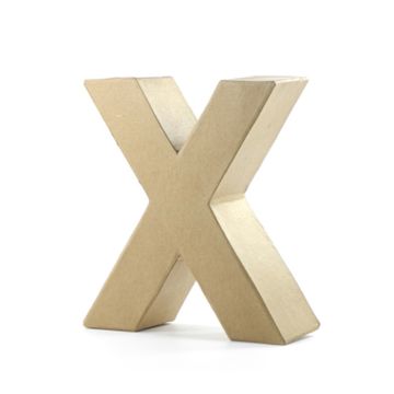 Pracht Creatives Hobby Papp-Buchstabe X | 17,5x5,5 cm | Pappbuchstaben zum Bemalen Basteln Dekorieren Pappmaché