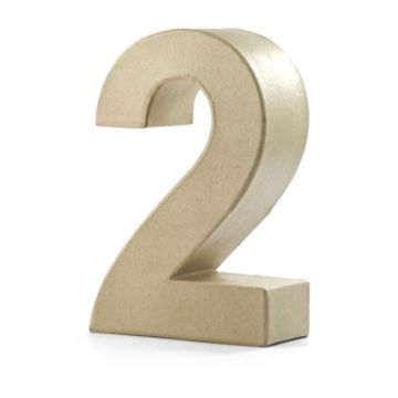 Papp-Zahl 2, 10x3 cm