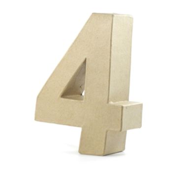 Papp-Zahl 4, 10x3 cm