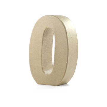 Papp-Zahl 0, 17,5x5,5 cm