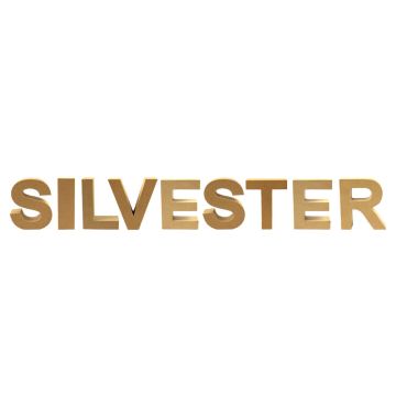 Papp Art Buchstaben SILVESTER 17,5x5,5 cm