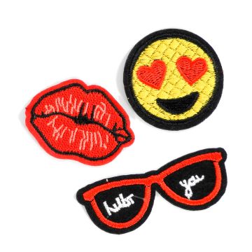 Sticker Mund, Smilie, Brille