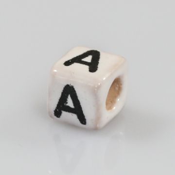 Keramikbuchstabe Würfel A 6x6 mm Lochgröße 2,5 mm