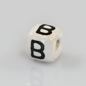 Keramikbuchstabe Würfel B 6x6 mm Lochgröße 2,5 mm