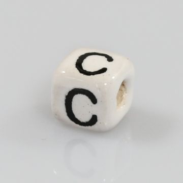 Keramikbuchstabe Würfel C 6x6 mm Lochgröße 2,5 mm