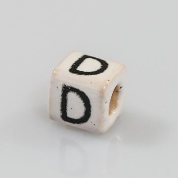 Keramikbuchstabe Würfel D 6x6 mm Lochgröße 2,5 mm