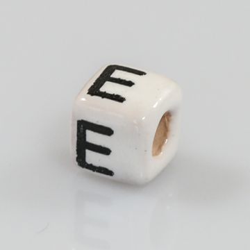 Keramikbuchstabe Würfel E 6x6 mm Lochgröße 2,5 mm