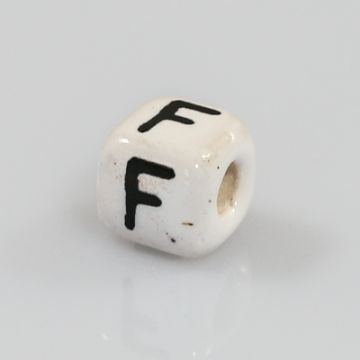 Keramikbuchstabe Würfel F 6x6 mm Lochgröße 2,5 mm