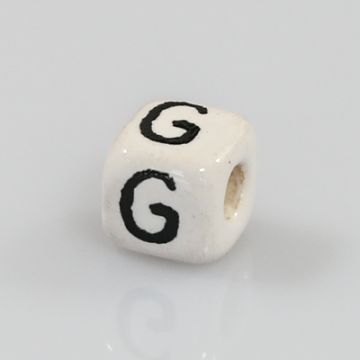 Keramikbuchstabe Würfel G 6x6 mm Lochgröße 2,5 mm