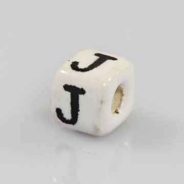 Keramikbuchstabe Würfel J 6x6 mm Lochgröße 2,5 mm
