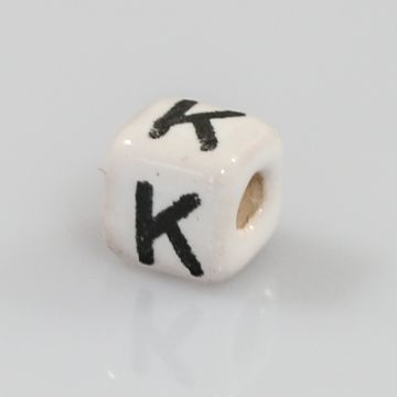 Keramikbuchstabe Würfel K 6x6 mm Lochgröße 2,5 mm