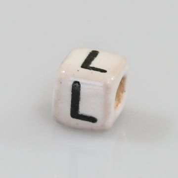 Keramikbuchstabe Würfel L 6x6 mm Lochgröße 2,5 mm