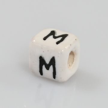 Keramikbuchstabe Würfel M 6x6 mm Lochgröße 2,5 mm