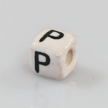 Keramikbuchstabe Würfel P 6x6 mm Lochgröße 2,5 mm
