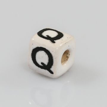 Keramikbuchstabe Würfel Q 6x6 mm Lochgröße 2,5 mm