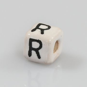 Keramikbuchstabe Würfel R 6x6 mm Lochgröße 2,5 mm