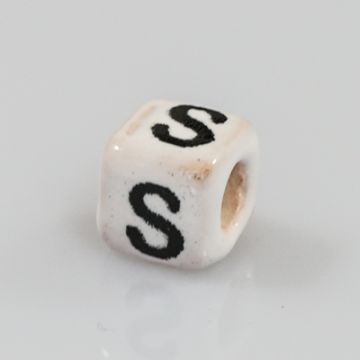 Keramikbuchstabe Würfel S 6x6 mm Lochgröße 2,5 mm