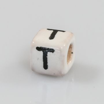 Keramikbuchstabe Würfel T 6x6 mm Lochgröße 2,5 mm