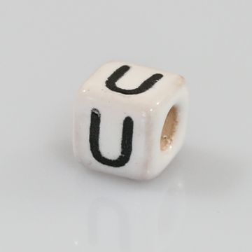Keramikbuchstabe Würfel U 6x6 mm Lochgröße 2,5 mm