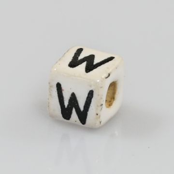 Keramikbuchstabe Würfel W 6x6 mm Lochgröße 2,5 mm
