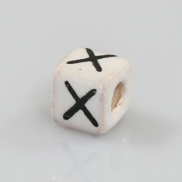 Keramikbuchstabe Würfel X 6x6 mm Lochgröße 2,5 mm