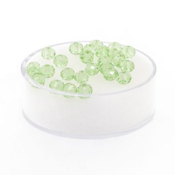 Glasschliffperle Briolette peridot 4 mm Lochgröße 1 mm