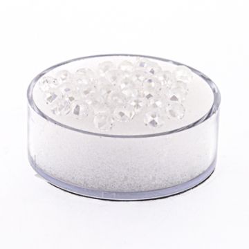 Glasschliffperle Briolette kristall AB 4 mm Lochgröße 1 mm